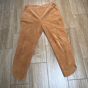 Marine Layer Allison Brown Corduroy Pants Size Large Pull On Elastic Waist Comfy